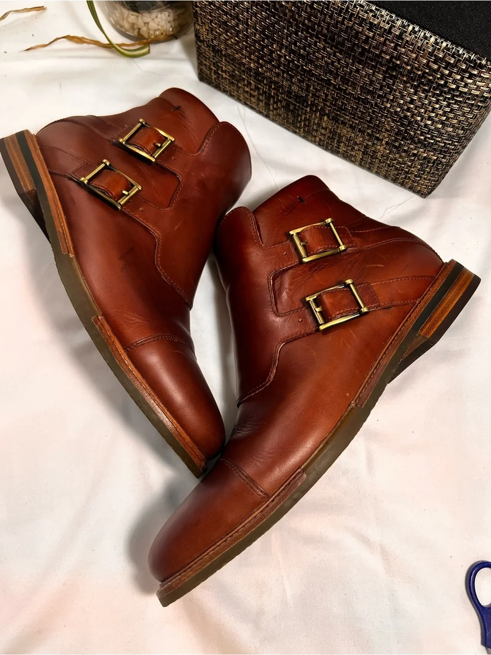 Tsubo Men's Double Monk Chukka Boots in Chestnut Brown